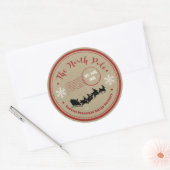 Nordpol Schlitten Übernachtung Weihnachten Runder Aufkleber (Umschlag)