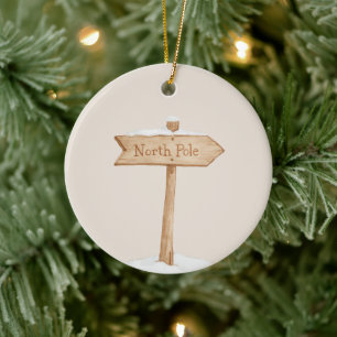 Nordpol Schneeball Weihnachten Keramik Ornament