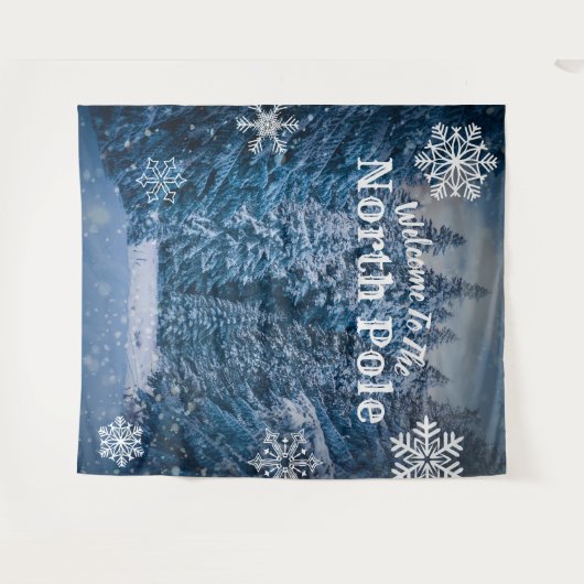 Nordpol Schneebäume | Hintergrund für Party Wandteppich (Vorderseite (Horizontal))