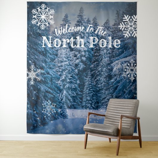 Nordpol Schneebäume | Hintergrund für Party Wandteppich (Beispiel)