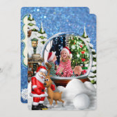 Nordpol Schneeglobe Feiertage Gruß Ankündigung (Vorne/Hinten)