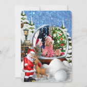 Nordpol Schneeglobe Feiertage Gruß Ankündigung (Vorderseite)