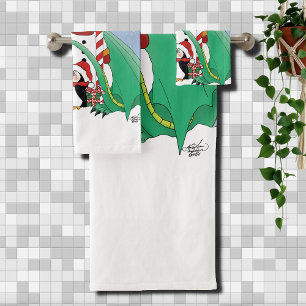 Nordpol Schneemann Drache Pinguin Weihnachten Badhandtuch Set