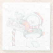 Nordpol-Schneemann Glasuntersetzer (Rückseite)