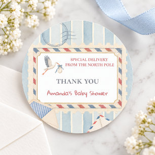 Nordpol-Sonderlieferung-Baby-Shower-Dekoration Runder Aufkleber