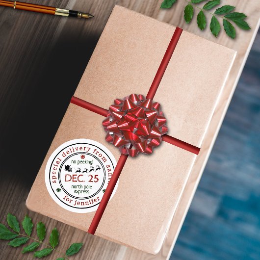 Nordpol Sonderlieferung Weihnachtsgeschenk Runder Aufkleber