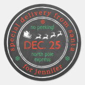 Nordpol Sonderlieferung Weihnachtsgeschenk Runder Aufkleber (Vorderseite)