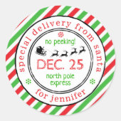 Nordpol Sonderlieferung Weihnachtsgeschenk Runder Aufkleber (Vorderseite)