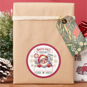Nordpol-Sonderzustellung-Santa-Kinder-Geschenk Runder Aufkleber