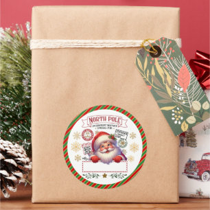 Nordpol-Sonderzustellung-Santa-Kinder-Geschenk Runder Aufkleber
