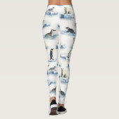 Nordpol Tiere Nahtloses Muster Leggings (Rückseite)