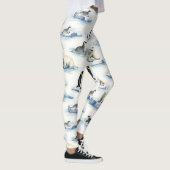 Nordpol Tiere Nahtloses Muster Leggings (Rechts)