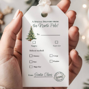 Nordpol trendy Weihnachtsbaum Name Geschenkanhänge Geschenkanhänger