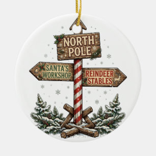 Nordpol-Vintage-Ornament Keramik Ornament