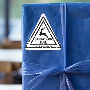 Nordpol Von Santa Poststempel Luftpost Dreieckiger Aufkleber