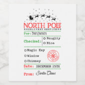 Nordpol Weihnachten Personalisiert Weinetikett (Einzelnes Label)