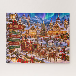 Nordpol-Weihnachtsdorf Puzzle