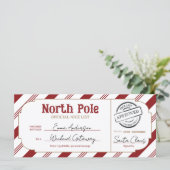 Nordpol-Weihnachtsgeschenkgutschein Nice List Tick (Stehend Vorderseite)