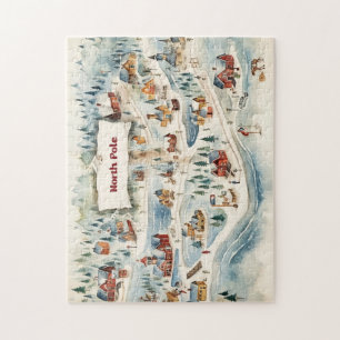 Nordpol-Weihnachtsmann-Dorf Puzzle