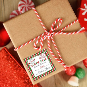 Nordpol-Weihnachtsmann-Lieferaufkleber Quadratischer Aufkleber