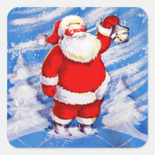 Nordpol-Weihnachtsmann Quadratischer Aufkleber