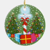 Nordpol-Weihnachtsverzierung Keramik Ornament (Hinten)