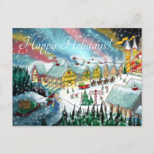 Nordpol-Werkstatt des Weihnachtsmanns Feiertagspostkarte