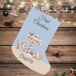 Nordpol Winter Niedliche Katzen Erstes Weihnachtsf Kleiner Weihnachtsstrumpf