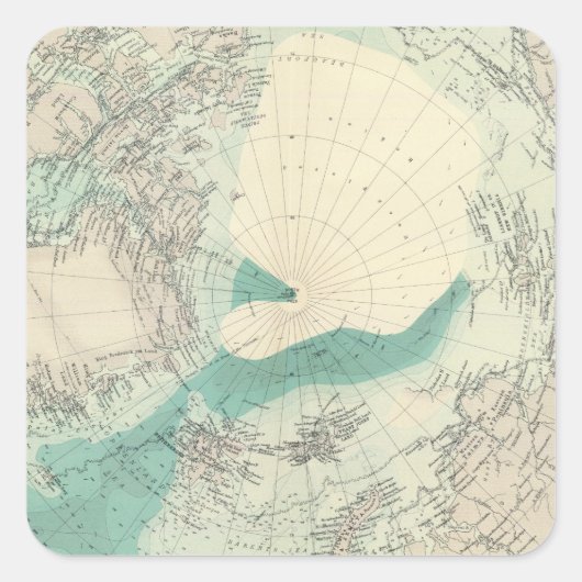 Nordpolargebiete Quadratischer Aufkleber (Vorderseite)
