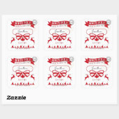 NORDPole liefert die Sitte des Weihnachtsmanns Quadratischer Aufkleber (Blatt)