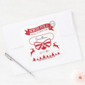 NORDPole liefert die Sitte des Weihnachtsmanns Quadratischer Aufkleber (Umschlag)