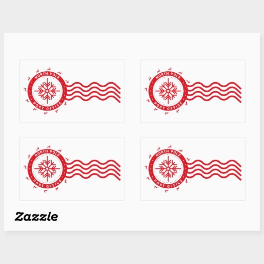 NORDPOLE POST OFFICE RECHTECKIGER AUFKLEBER (Blatt)