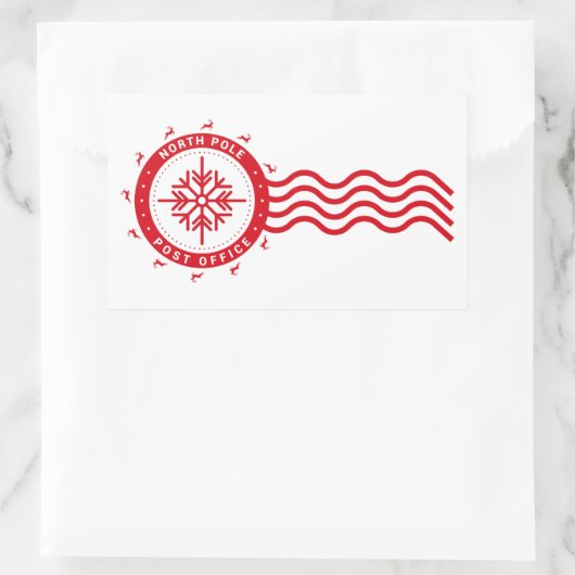 NORDPOLE POST OFFICE RECHTECKIGER AUFKLEBER (Tasche)