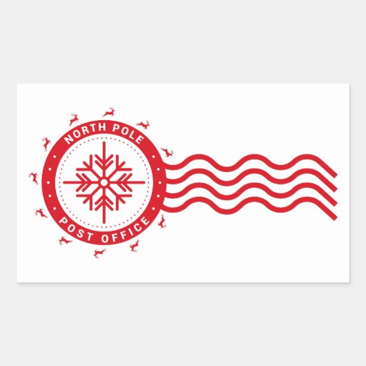 NORDPOLE POST OFFICE RECHTECKIGER AUFKLEBER (Vorderseite)