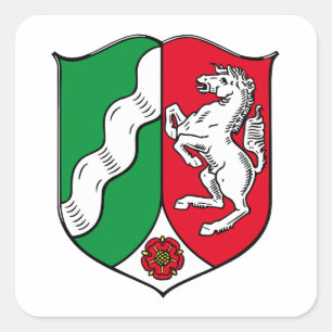 Nordrhein-Westfalen (Deutschland) Wappen-Coat Quadratischer Aufkleber