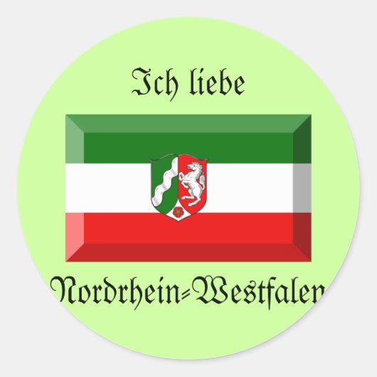 Nordrhein-Westfalen Flag Gem Runder Aufkleber (Vorderseite)