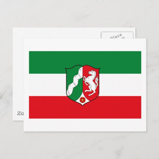 Nordrhein Westfalen Flag Postcard Postkarte (Vorne/Hinten)