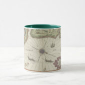 Nordsee Antike Karte Zwei-Tone-Tasse - Grün Tasse (Zentrum)