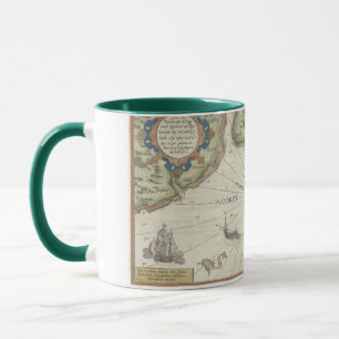 Nordsee Antike Karte Zwei-Tone-Tasse - Grün Tasse