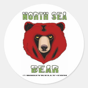 Nordsee-Bär, Sticker, Nordsee-Ölmann, Ölringe Runder Aufkleber