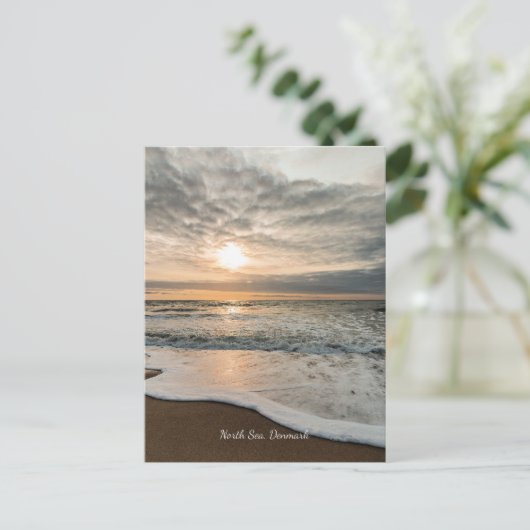 Nordsee, Dänemark malerischer Sonnenuntergang, Postkarte (Stehend Vorderseite)
