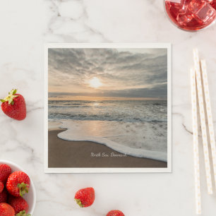 Nordsee, Dänemark malerischer Sonnenuntergang, Serviette