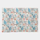 Nordsee-niedliches Gekritzel-Muster Geschirrtuch (Horizontal)