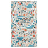 Nordsee-niedliches Gekritzel-Muster Kleine Geschenktüte (Rückseite)