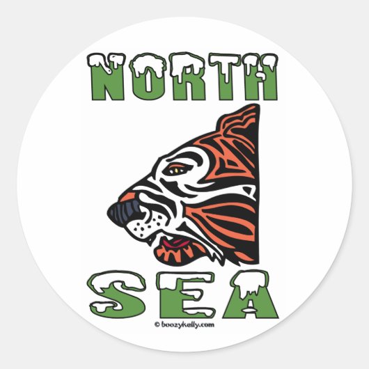Nordsee-Tiger, Ölfeldröster, Ölringe, Öl Runder Aufkleber (Vorderseite)