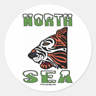 Nordsee-Tiger, Ölfeldröster, Ölringe, Öl Runder Aufkleber