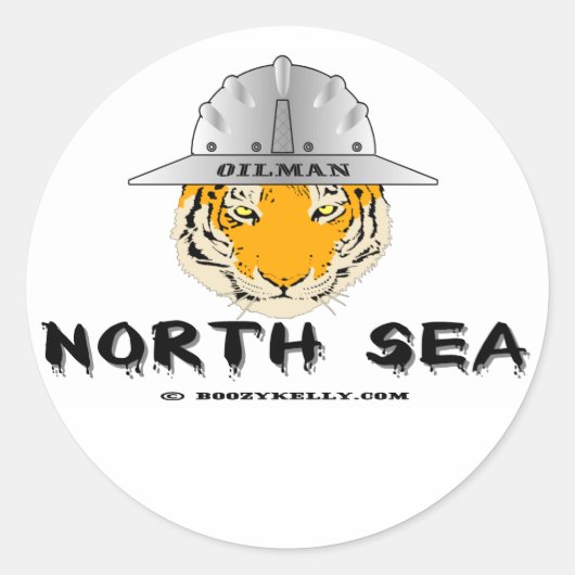 Nordsee-Tiger, Ölfeldröster Runder Aufkleber (Vorderseite)