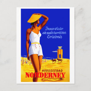 Nordseebad, Norderney, Mädchen am Strand, Deutschl Postkarte