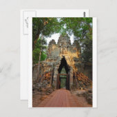 Nordtor von Angkor Thom, Kambodscha Postkarte (Vorne/Hinten)