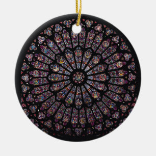 Nordtransept Rosenfenster, die Jungfrau Keramikornament